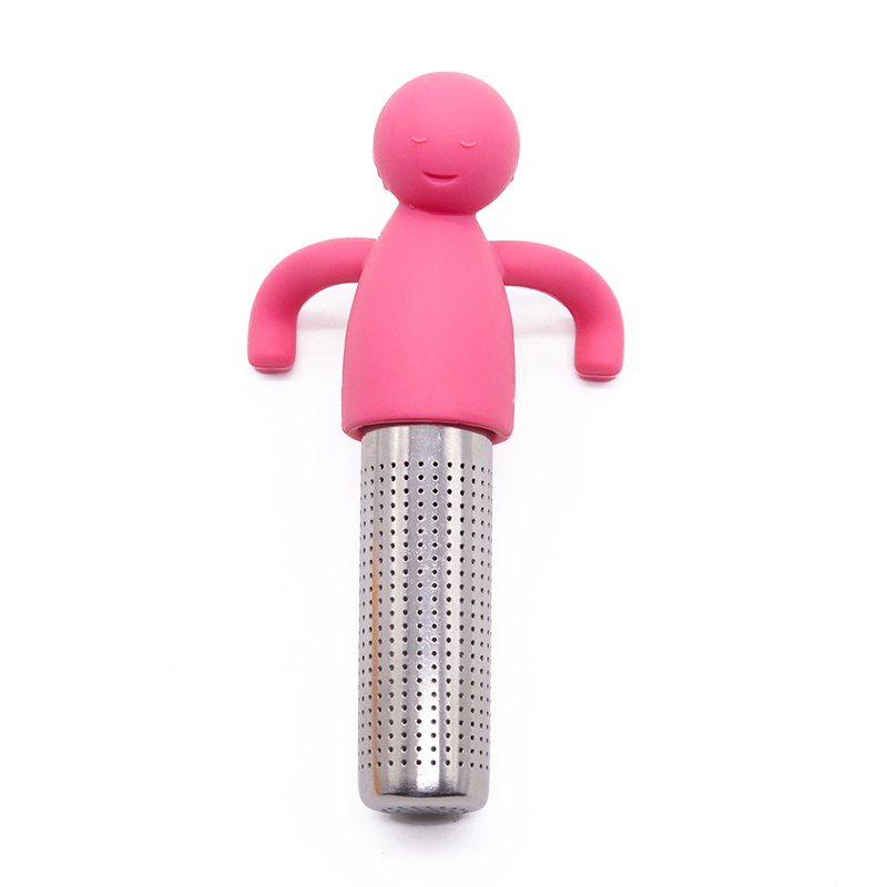 硅膠小人茶漏，不銹鋼茶濾泡茶器_硅膠用品